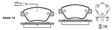REMSA 085832 Колодки торм.передние [77365543] Fiat Punto Evo 1.2-1.41.3-1.6D 09>