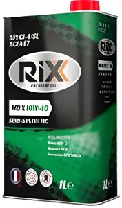 RIXX RX0001MDX Полусинтетическое моторное масло RIXX MD X 10W-40 API CI-4/SL ACEA E7   1 л