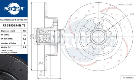 ROTINGER RT3280BSGLT5 Тормозной диск