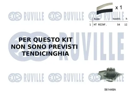 RUVILLE 55B0021 Ремкомплект ГРМ с водяным насосом