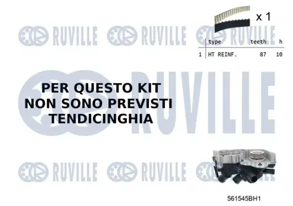 RUVILLE 55B0053 Комплект ремня ГРМ VAG A3 Octavia Golf 12- 1.4 TSI с помпой