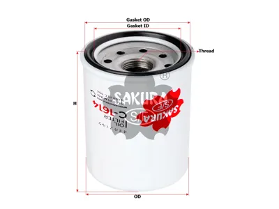 SAKURA C1614 Фильтр масляный Mazda 626 2.5 24V 92>, Mitsubishi Galant 1.6-2.0 88>