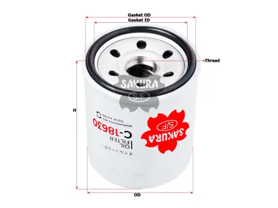 SAKURA C18630 Фильтр масляный H85 D68 M20x1.5 1.6BAR Subaru