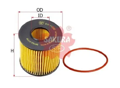 SAKURA EO11080 Фильтр масляный Toyota IQUrban CruiserYaris 1.4D-4D 06>
