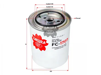 SAKURA FC1707 Фильтр топливный Toyota Land Cruiser Hiace Hilux , Mazda B 2.5DTDD-4D4.2TD 98>