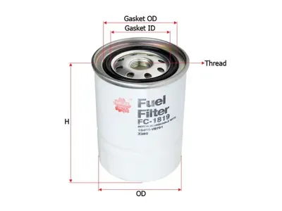 SAKURA FC1819 Фильтр топливный H116 D80 34'X16 High Efficiency Nissan