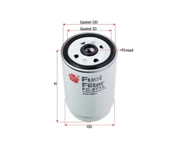 SAKURA FC5715 Фильтр топливный Hyundai Accent Matrix 1.5CRDi 01>H-1 2.5CRDi 03>