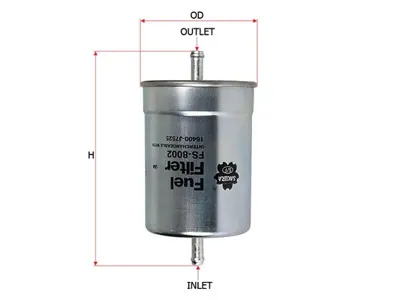 SAKURA FS8002 Фильтр топливный BMW E30E32E34E36 1.6i-3.5i, Renault Safrane 2.0-3.0 <97