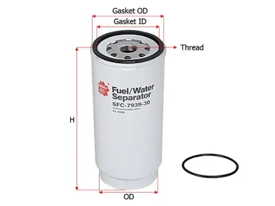 SAKURA SFC793930 Фильтр топливный сеп. H229 D108 1'X14 Daf , MAN