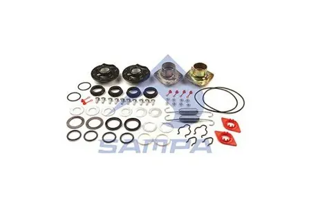SAMPA 075552 Ремкомплект торм.вала на ось(рмп)4шар.оп.+8пыльн+2пруж+2инд.изн+шайбы,стопоры,упл,бол,гайкиSAF
