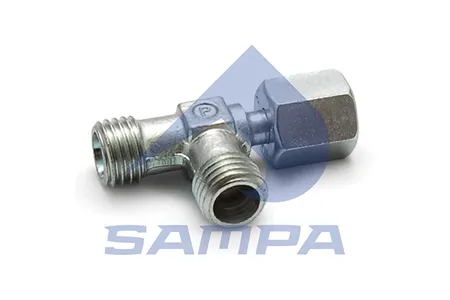 SAMPA 0961123 штуцер тройник смонтирован m12-M12-M12(D6) L-обр.  (м) SW14 цилиндра подъема кабины