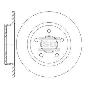 SANGSIN SD5307 Диск торм. невентил. задний Mits Pajero IV Ren Koleos 08- Niss Qashqai 13- X-Trail 03-13