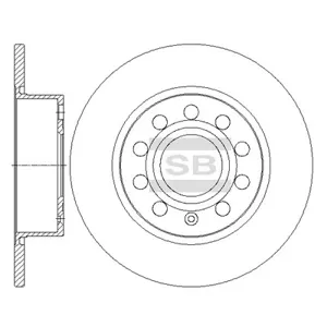 SANGSIN SD5406 Диск торм.задний Audi A3, Skoda Octavia , VW Golf 1.41.6-2.0TDi 03>