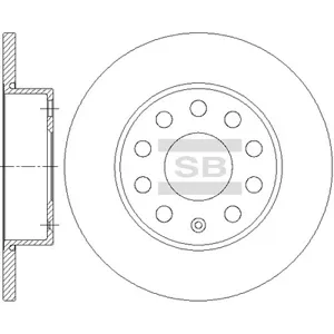 SANGSIN SD5412 Диск торм.задний черный Audi A3, Skoda Octavia , VW Touran 1.4-2.0TDi 03>