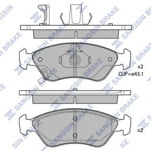 SANGSIN SP1079F Колодки торм.передние SP1079-FSNS 648 02 Kia Clarus 1.8i2.0i 96-99
