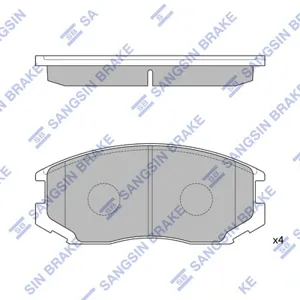 SANGSIN SP1142 Колодки торм.передние Mitsubishi Lancer Colt 1.3-2.01.8D-2.0D 88>
