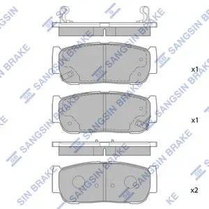 SANGSIN SP1173 Колодки торм.задние SsangYong Action 05> Kyron 05>Rodius 04> 2.7