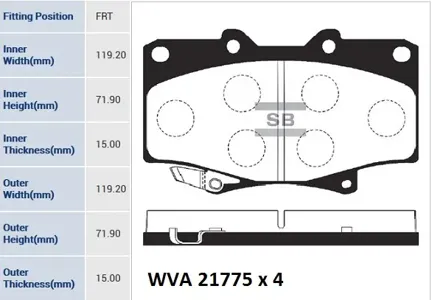 SANGSIN SP1217 Колодки торм.передние Toyota Land Cruiser 2.4-4.52.4D-4.2TD 90>