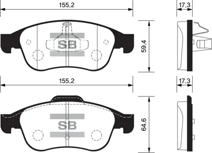 SANGSIN SP1390 Колодки торм.передние Vesta Sport Renault Duster 10-12- Fluence 10-NISS Terrano III 14-(ESP+) Megane I