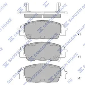 SANGSIN SP1434 Колодки торм.передние SNS GDB3250=735 02=FDB1444 Honda Civic 2.01.7CDTi 02>S2000 2.0i 99>