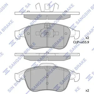 SANGSIN SP1516 Колодки торм.передние Renault Laguna III 2.02.0DCi3.03.5 07>