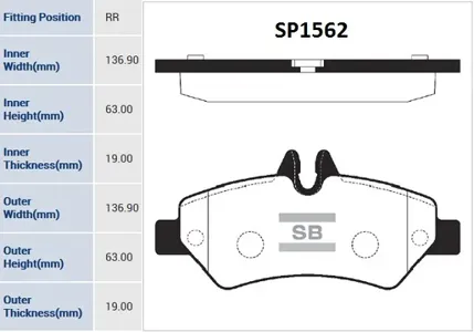 SANGSIN SP1562 Колодки торм. зад
