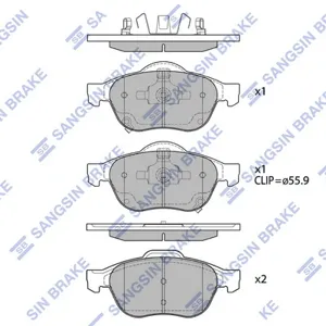 SANGSIN SP1574 Колодки торм.передние Toyota Avensis 1.8VVTi 00-03