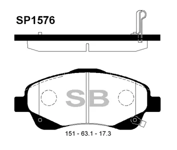 SANGSIN SP1576 Колодки торм.передние Toyota Avensis 1.6i-2.4D4-D 03>