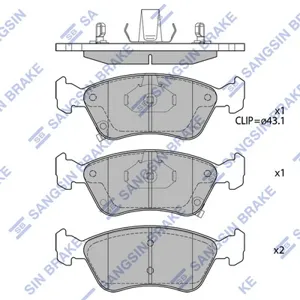 SANGSIN SP1597 Колодки торм.передние Toyota Avensis 1.6i-2.0i 16V2.0TD 97-00