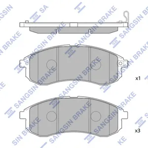 SANGSIN SP1602 Колодки торм.передние Mitsubishi L200 2.5TD 4WD 03>