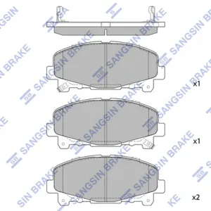 SANGSIN SP1606 Колодки торм.передние Honda Acord IX 2.0-2.4i 07.08>