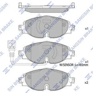 SANGSIN SP1678 Колодки торм.передние A3, VW Golf VII 1.2TSI-1.8TFSI2.0TDI 12>