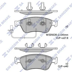 SANGSIN SP1693 Колодки торм.передние Audi A8 3.0-4.0TDi 02> с датч.