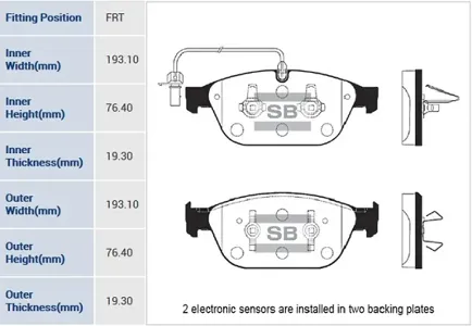 SANGSIN SP1694 Колодки торм.передние Audi A8Q5 2.0-6.3 09->