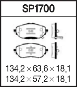 SANGSIN SP1700 Колодки торм.передние
