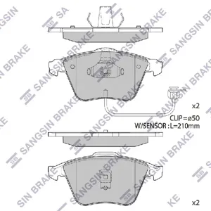 SANGSIN SP1705 Колодки торм.передние Audi A6 2.42.73.02.5TDiQuattro 01>