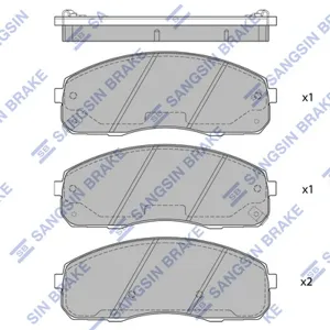 SANGSIN SP1735 Колодки торм.передние Kia Carnival Sedona 2.5-3.52.9CRDi 00>