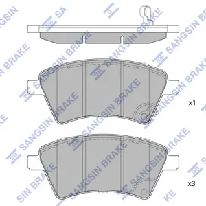 SANGSIN SP1751 Колодки торм.передние Fiat Sedici, Suzuki SX4 1.5i1.6i1.9DDiS 06>