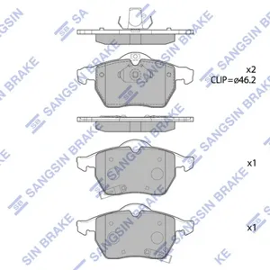 SANGSIN SP1757 Колодки торм.передние Saab 9-3 2.0-2.2TiD 98-02 9-5 all 97>