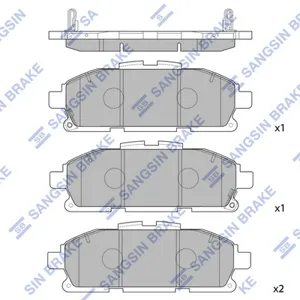 SANGSIN SP1762 Колодки торм.передние Nissan El Grand (E52) 10-,Quest (E52) 10-