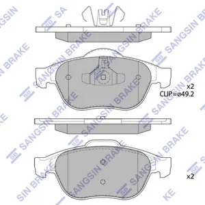 SANGSIN SP1802 Колодки торм.передние Renault Grand Scenic Scenic 1.6-2.0i1.5-2.0DCi 03.06>