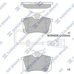 SANGSIN SP1870 Колодки торм.задние Seat Ibiza 02-10, VW Polo Derby Lupo 99-10