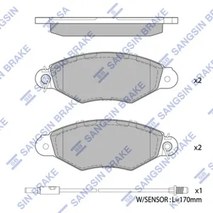SANGSIN SP1891 Колодки торм.передние Renault Kangoo 97>, Nissan Kubistar 03>