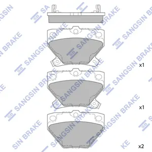 SANGSIN SP2044 Колодки торм.задние =741 02 Toyota Celica Corolla PriusYaris 1.0-1.8i1.4D 99>