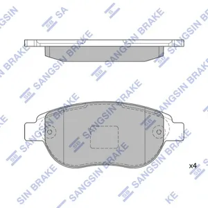 SANGSIN SP2073 Колодки торм.передние Peugeot 307, Citroen Xsara 1.6-2.0HDi 00>