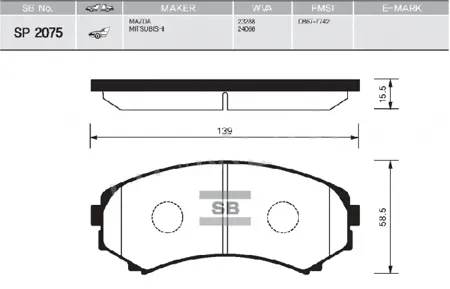 SANGSIN SP2075 Колодки торм.пер