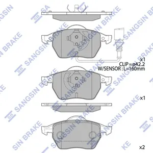 SANGSIN SP2097 Колодки торм.передние Audi A3 1.8i1.9TDi Q 96-03,VW Golf IV 1.8T2.3i 99-03