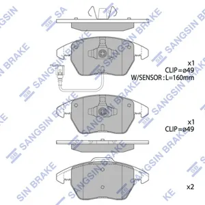 SANGSIN SP2098 Колодки торм.передние Audi A3, VW Golf V 1.4-2.0TD 03>