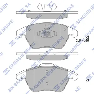 SANGSIN SP2098A Колодки торм.передние Citroen C4, Peugeot 307 2.02.0HDi 03>