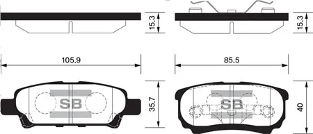 SANGSIN SP2111 Колодки торм.задние Mitsubishi LancerOutlander 03->